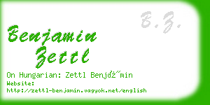 benjamin zettl business card